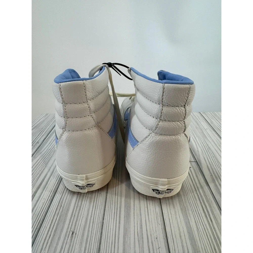 Vans Sk8 Hi Vintage Leather Blanc De VN000BW7BDU High Top Sneakers Men 11.5 Blue